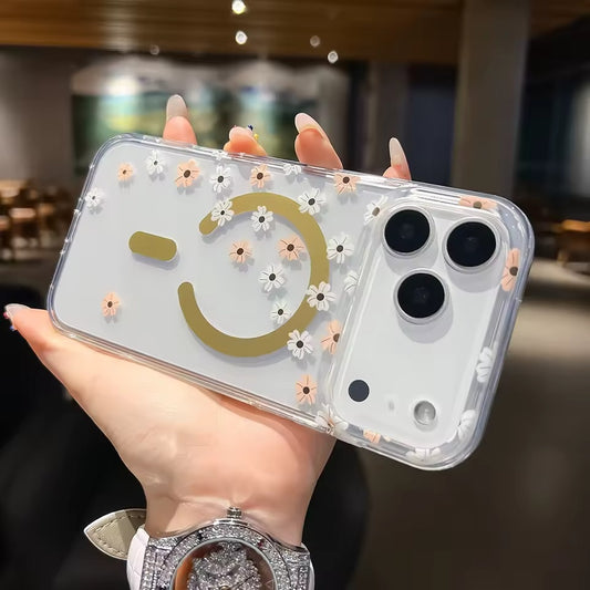 Luxury Flowers For  iPhone 17  Pro Max  Magnetic Wireless Charge Shockproof Hard Back Cover - AX