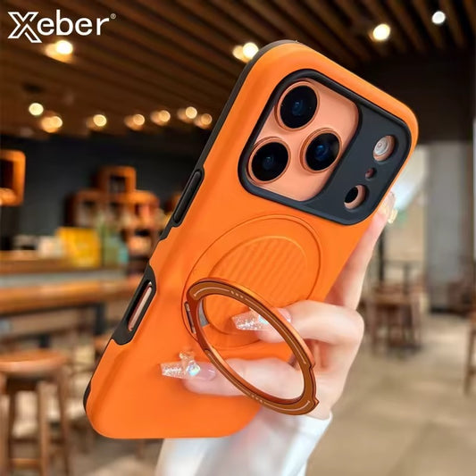 Magnetic For  Stand Holder Matte Case For iPhone 17  Pro Max Soft Silicone  Cover - AX