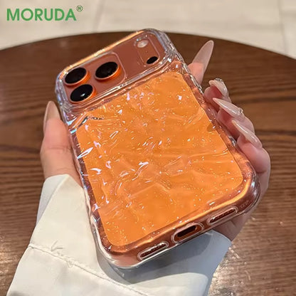 Creative 3D Ripple Transparent Phone Case for iPhone 17  Pro Max   Protective Shell -  AX