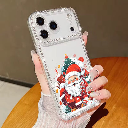 For iPhone 17 Pro Max Case Christmas  Santa Claus Diamond Cover For -AX