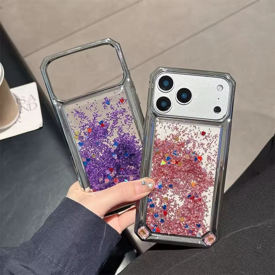 17 ProMax Flowing Sand Phone Case For  Glitter Quicksand Airbag Drop Protection Shell -AX