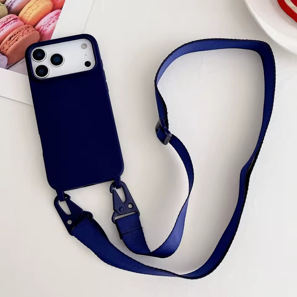 Crossbody Necklace Strap Lanyard Matte Silicone For iPhone 17 Pro Max Shockproof Cover -AX