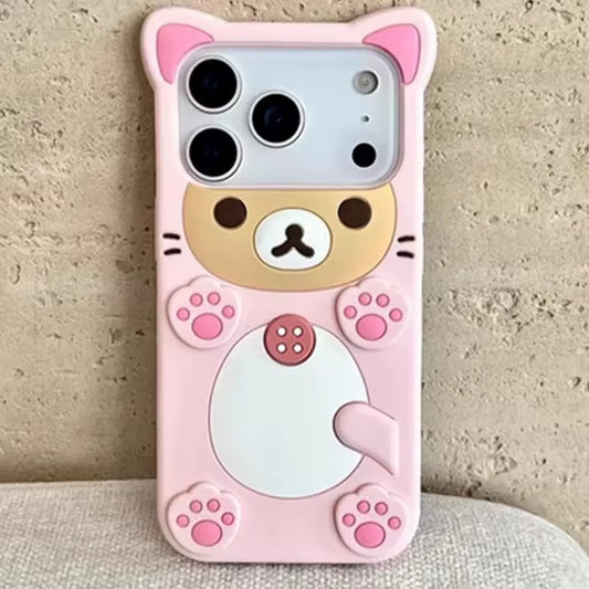 Cartoon Bear Soft Silicone Case for IPhone 17  Pro Max  Women Girl Funny Phone Cover -AX