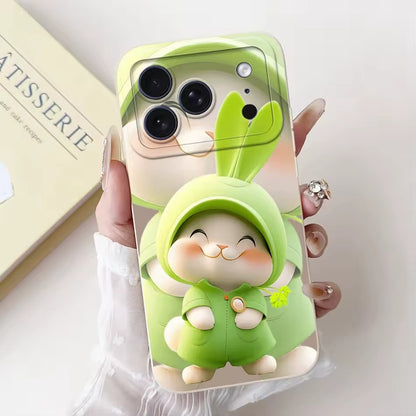 Cute Rabbit Cat Cartoon  For iPhone 17Pro Max Shockproof Soft Silicone Cases  -AX