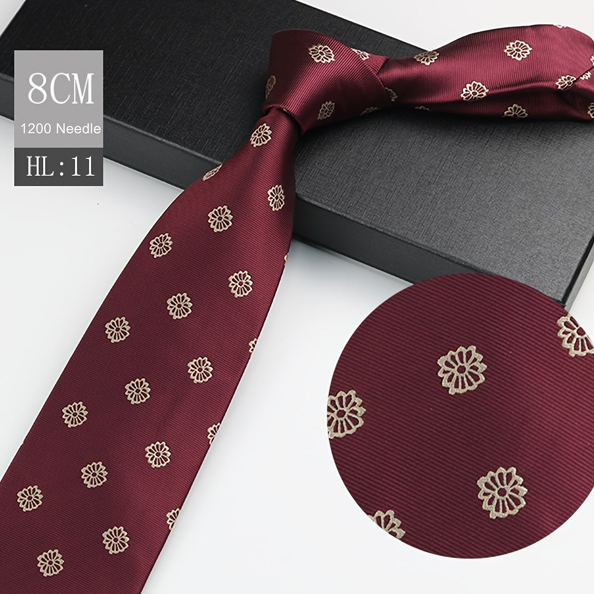 1pc Elegant Men's Polyester Necktie, 3.15inch Wide.