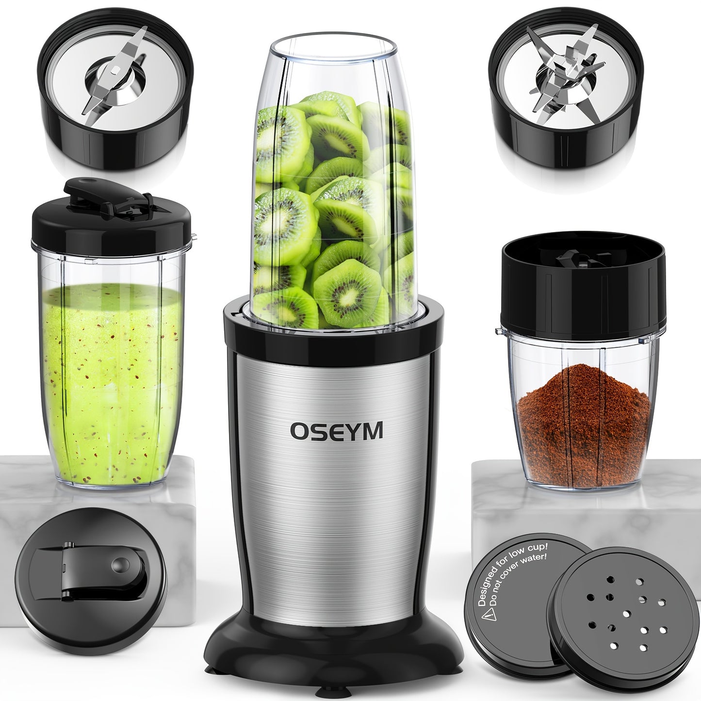 850-watt Blender For Making Milkshakes And Smoothies, A Personal Blender For The Kitchen, Portable Blender And Coffee Grinder, Tabletop Blender, Silvery