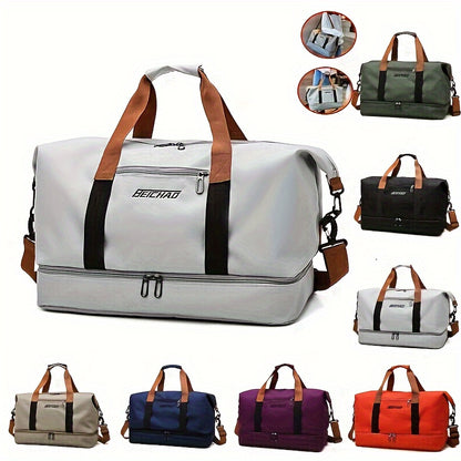 Versatile Large Capacity Duffle Bag - Lightweight, Waterproof Oxford Cloth Travel Handbag with Dry/Wet Separation, Detachable Shoulder Strap in Multiple Colors - Perfect for Weekend Getaways & Overnight Stays, Travel Luggage Bag|Modern Travel Gear|Durable