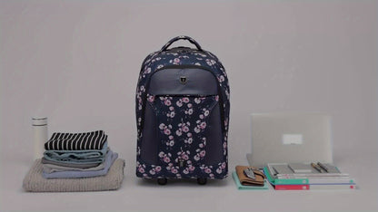 1pc Large Wheel Stair Climbing Waterproof Backpack, Straight Row Silent Double Wheel Rolling Backpack, Telescoping Handle Trolley Backpack, For 15.6 - inch Laptops, Business Trolley Case & Comfortable Bag For Travel, Gym Bag - buythingsusa