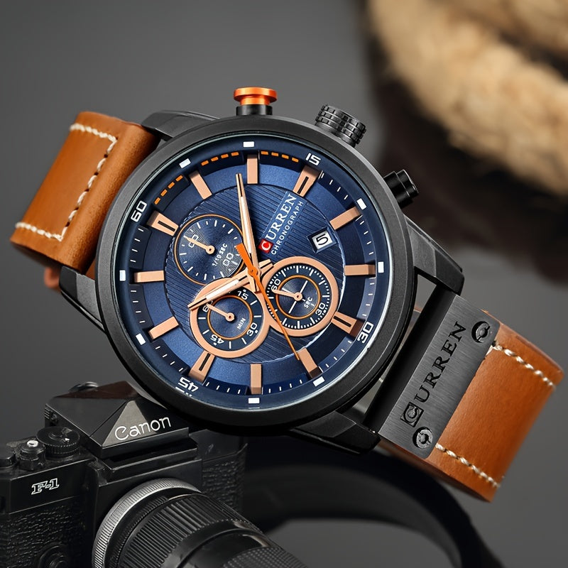 Men Watches Men's Chronograph Waterproof Sport Wrist Date Quartz Wristwatch