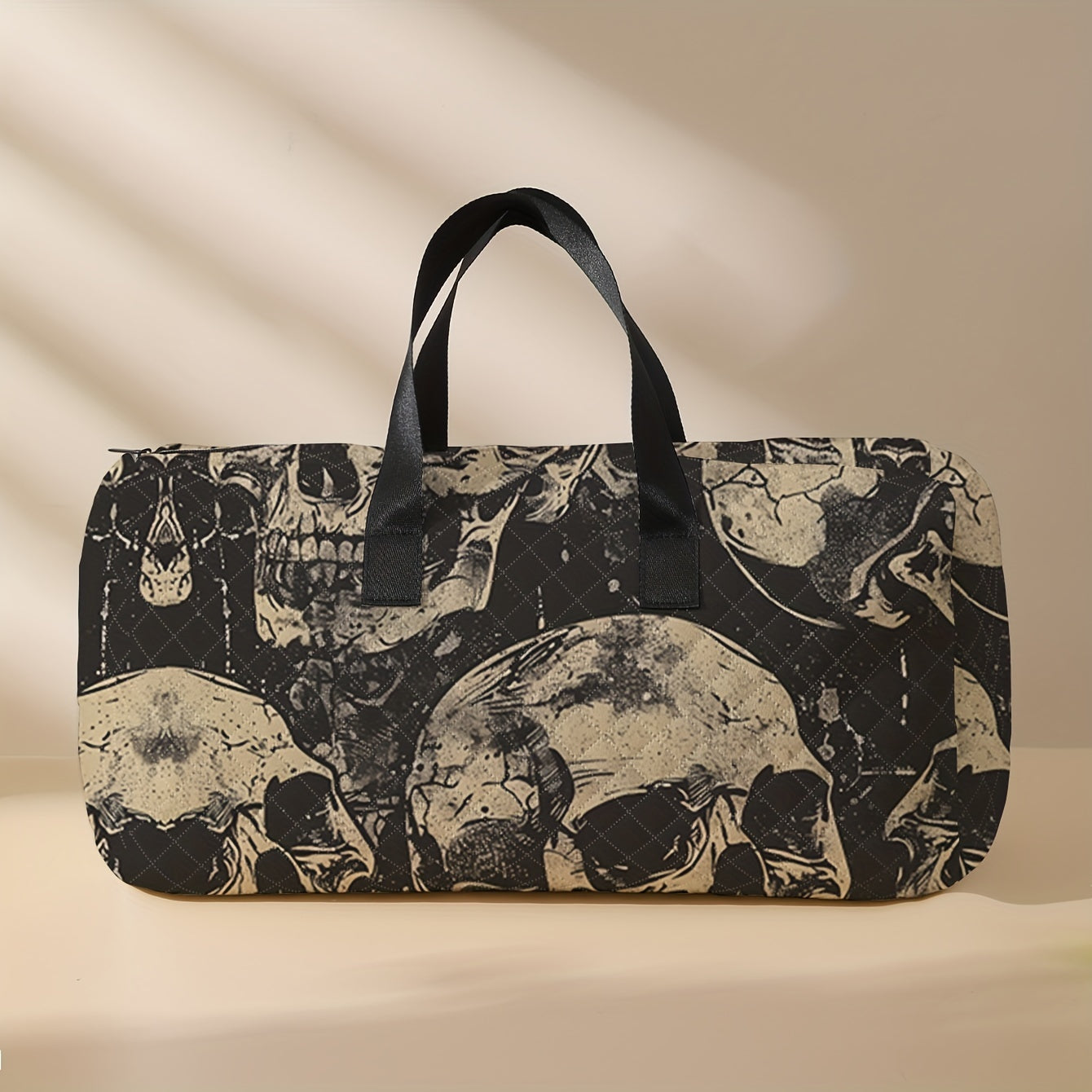 Large Capacity Skull Print Travel Duffle Bag - Lightweight Overnight Carry-On for Gym & Yoga, Versatile Mixed Colors Tote