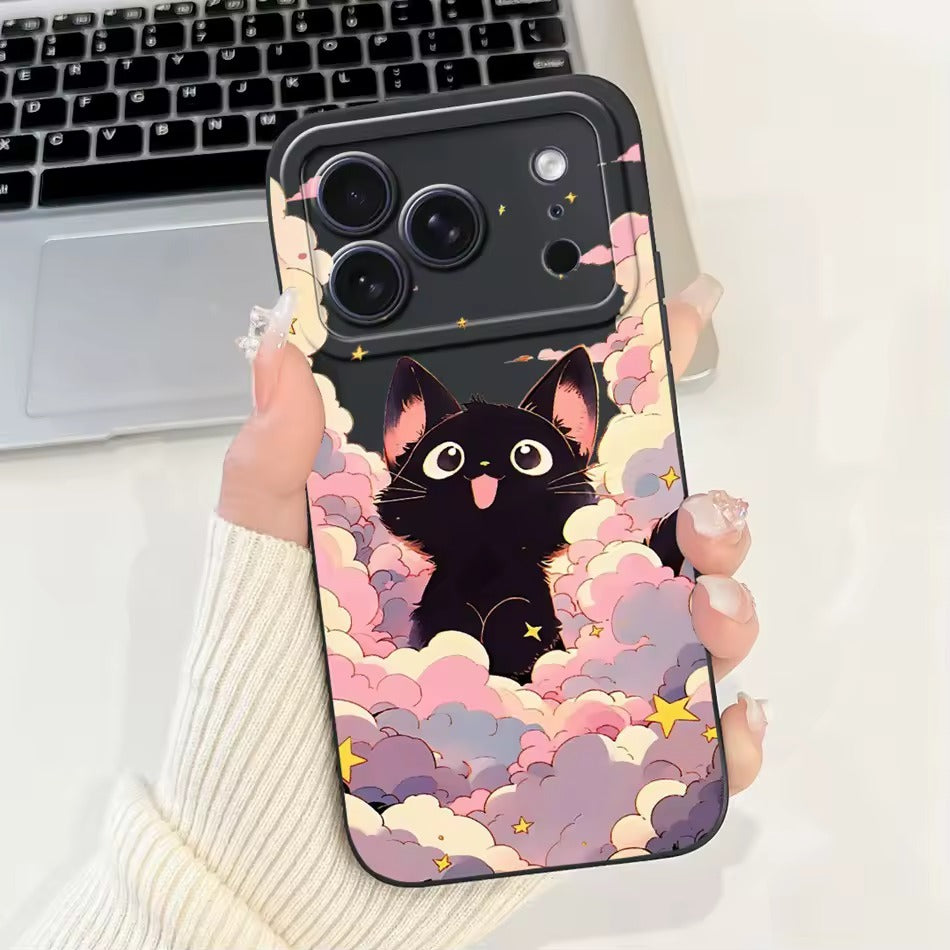 Cute Rabbit Cat Cartoon  For iPhone 17Pro Max Shockproof Soft Silicone Cases  -AX
