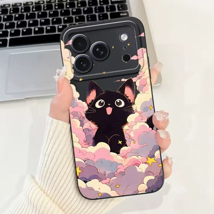 Cute Rabbit Cat Cartoon  For iPhone 17Pro Max Shockproof Soft Silicone Cases  -AX