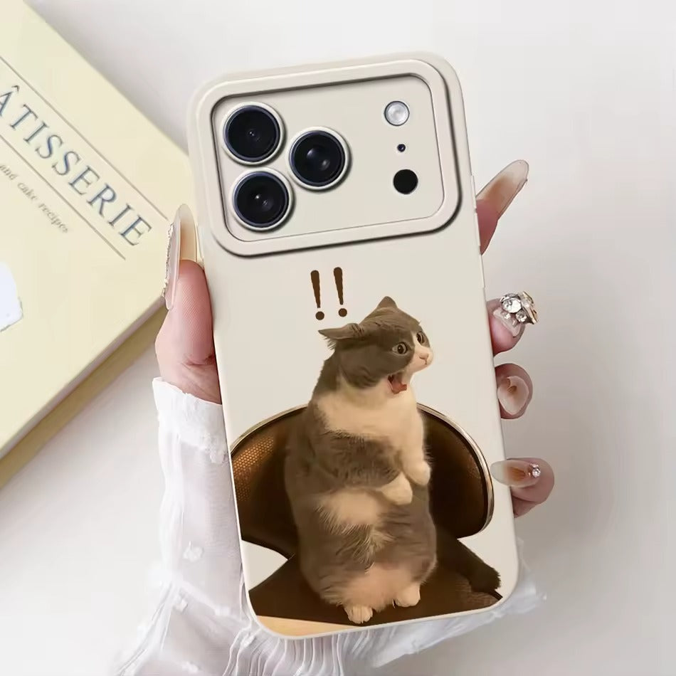 Cute Rabbit Cat Cartoon  For iPhone 17Pro Max Shockproof Soft Silicone Cases  -AX