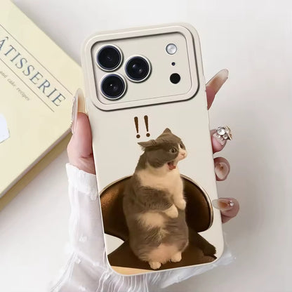 Cute Rabbit Cat Cartoon  For iPhone 17Pro Max Shockproof Soft Silicone Cases  -AX