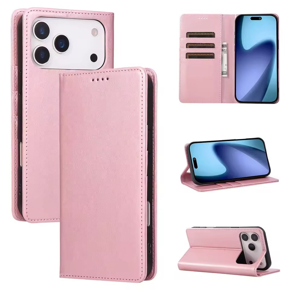 Leather Wallet  for iPhone 17 Pro Max  Cover Protective Magnetic With Picture Frame -AX