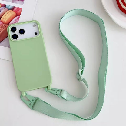 Crossbody Necklace Strap Lanyard Matte Silicone For iPhone 17 Pro Max Shockproof Cover -AX