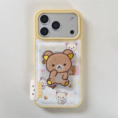 Fashion Cute bear Phone Case For iPhone 17 Pro  Max Back Cover Shockproof Embroidered bear -AX