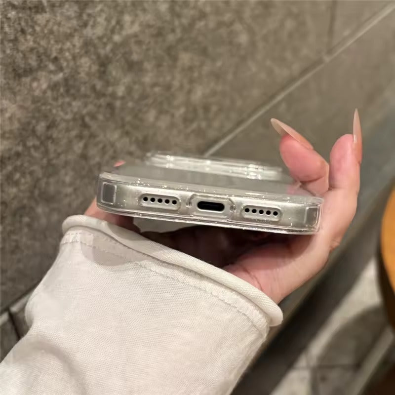 Luxury Bling Glitter Clear For iPhone 17 Pro Max Transparent Lens Protection Hard Back Cover-AX