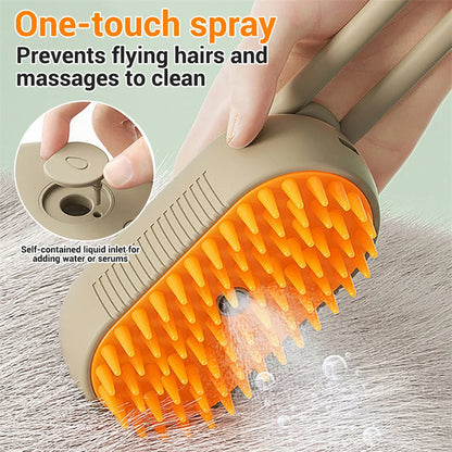 3-in-1 Electric Pet Brush Steam, Groom & Massage for Cats & Dogs