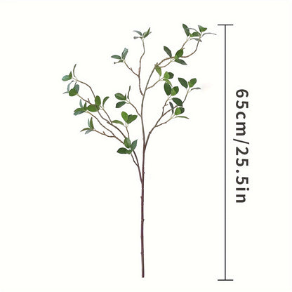 3pcs Faux Olive Tree Branches - 25.5 Inch Lifelike Artificial Greenery Stems, High-Quality Plastic Realistic Buds & Leaves for Vase Decor, No Maintenance Home/Office/Desk Decor, Seasonal Holiday & Party Decoration (Halloween/Christmas/Easter/Thanksgiving/