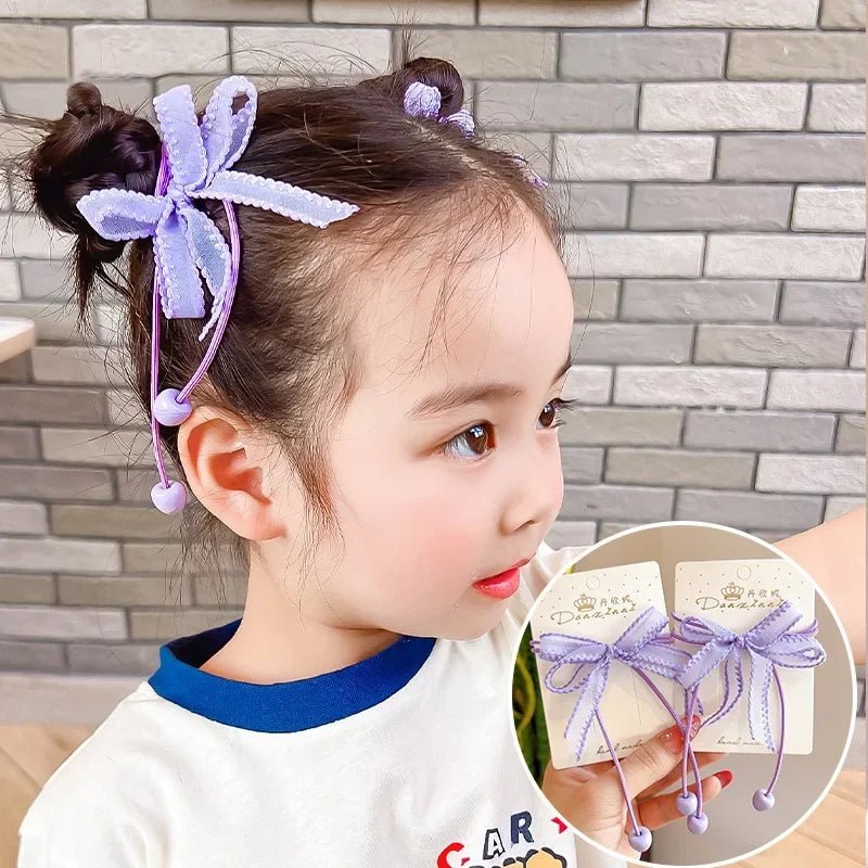 2PCS New Cartoon Series Girls Cute Kids Elastic Hair Bands Children Hair Ties Princess Hair Accessories Baby Headwear - buythingsusa