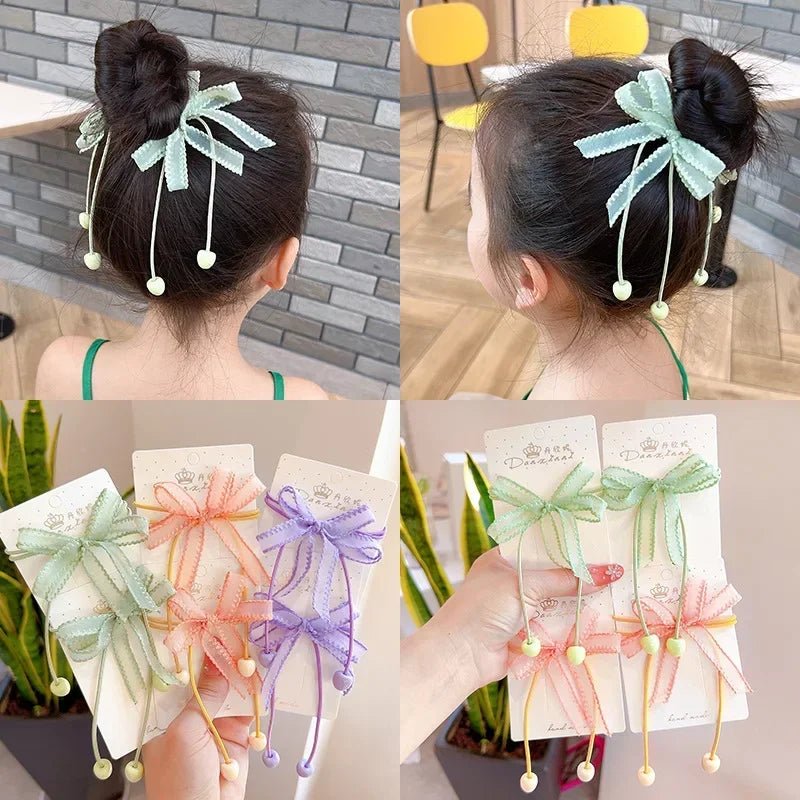 2PCS New Cartoon Series Girls Cute Kids Elastic Hair Bands Children Hair Ties Princess Hair Accessories Baby Headwear - buythingsusa