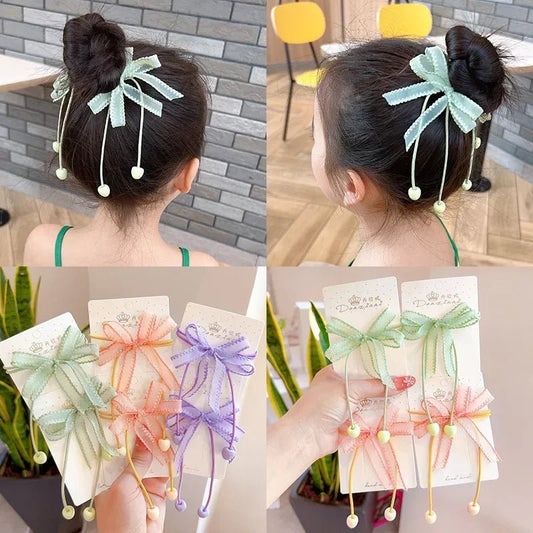 2PCS New Cartoon Series Girls Cute Kids Elastic Hair Bands Children Hair Ties Princess Hair Accessories Baby Headwear - buythingsusa