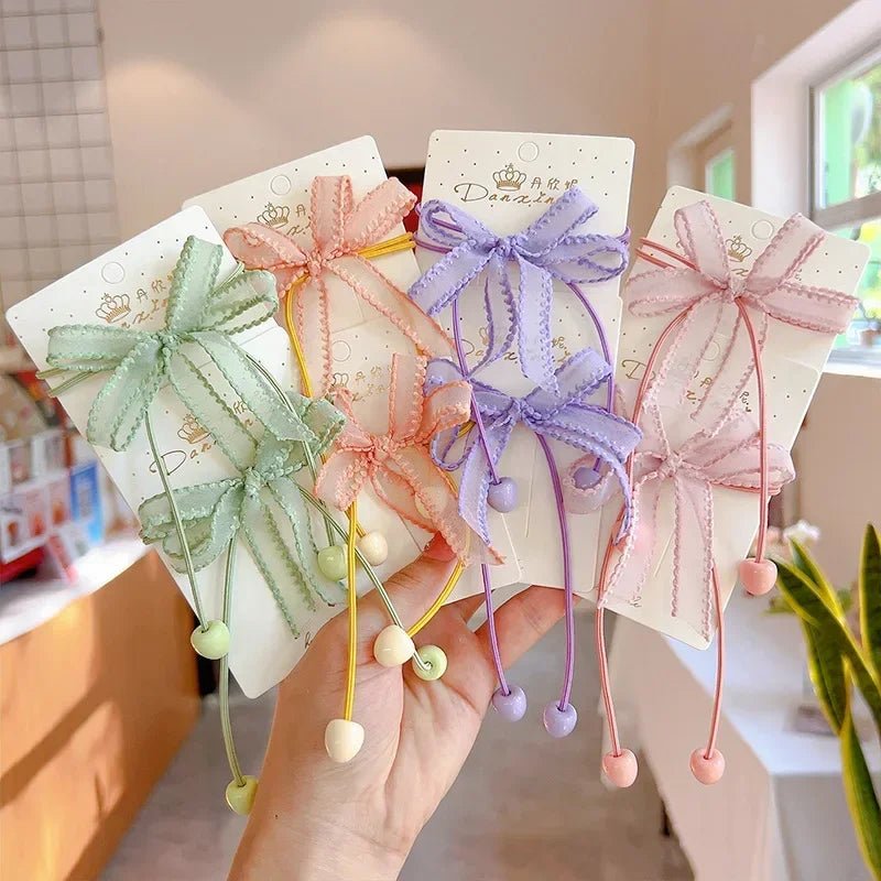 2PCS New Cartoon Series Girls Cute Kids Elastic Hair Bands Children Hair Ties Princess Hair Accessories Baby Headwear - buythingsusa