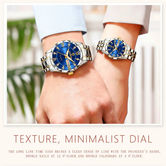 2pcs/set Couple Watch Japan Quartz Luxury Brand Love Men Women Watches Waterproof Stainless Steel Hannah Martin Clock Gift - buythingsusa