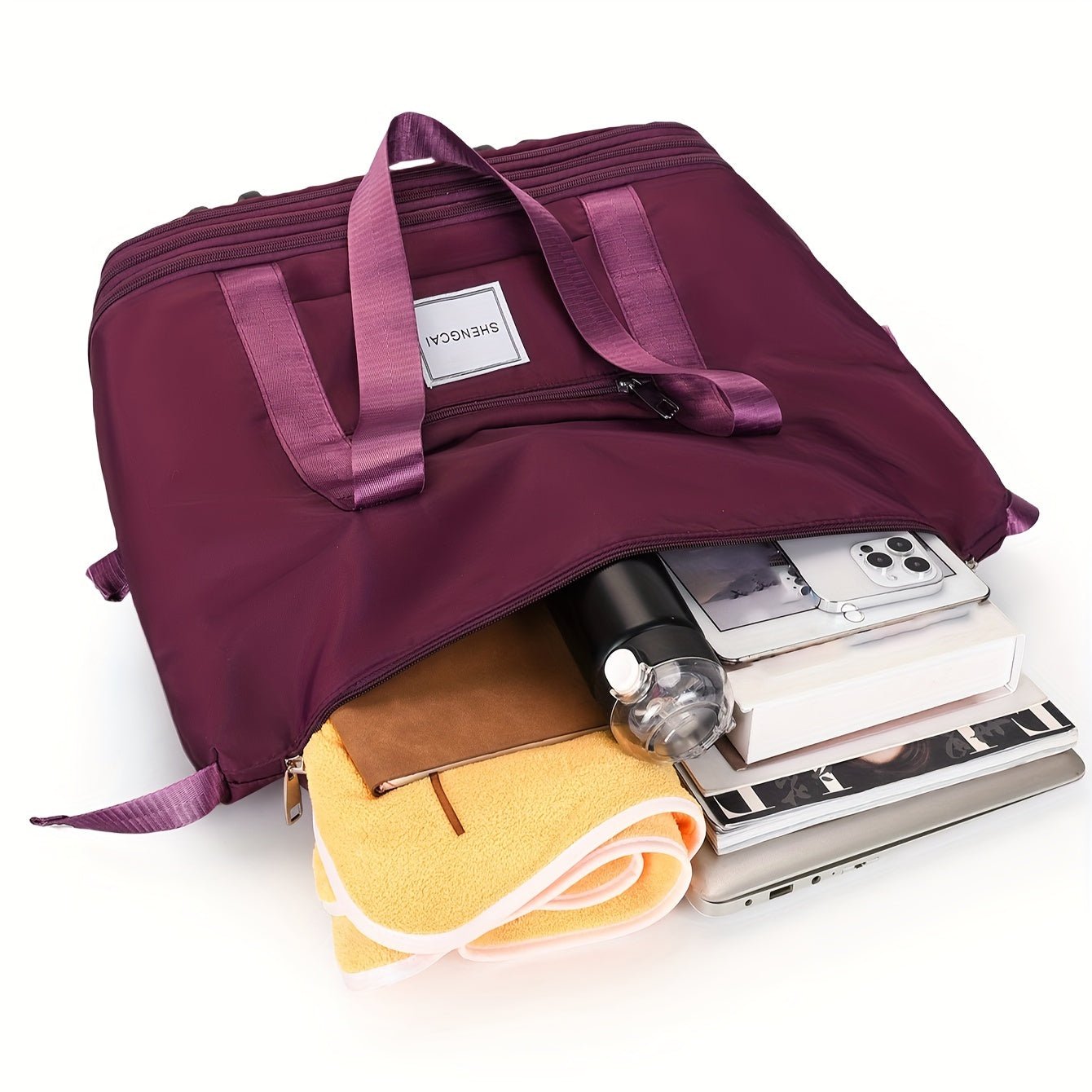 3 - in - 1 Expandable Travel Bag With Wheels, Lightweight Carry - On Multi - Compartments, Telescopic Handle Sleeve Luggage Backpack - buythingsusa