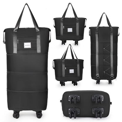 3 - in - 1 Expandable Travel Bag With Wheels, Lightweight Carry - On Multi - Compartments, Telescopic Handle Sleeve Luggage Backpack - buythingsusa