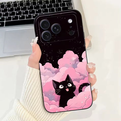 Cute Rabbit Cat Cartoon  For iPhone 17Pro Max Shockproof Soft Silicone Cases  -AX