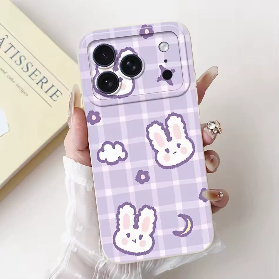 Cute Rabbit Cat Cartoon  For iPhone 17Pro Max Shockproof Soft Silicone Cases  -AX