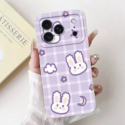 Cute Rabbit Cat Cartoon  For iPhone 17Pro Max Shockproof Soft Silicone Cases  -AX