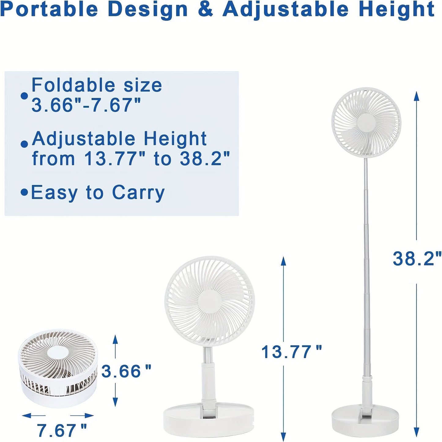 3600mAh Rechargeable Portable Fan