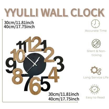 1pc Modern Metal Wall Clock with Asymmetrical Digital Silhouette Design..