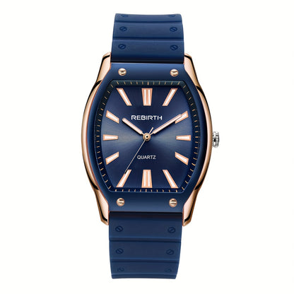 Barrel-Shaped Silicone Strap Women's Fashion Quartz Watch, Digital Display