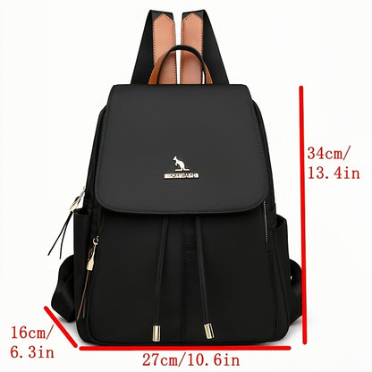 Small Black Canvas Backpack With Multiple Pockets, Casual Style Adjustable Shoulder Straps - Fashionable Commuter Bag For Travel, Students, And Daily Use - For Men & Women