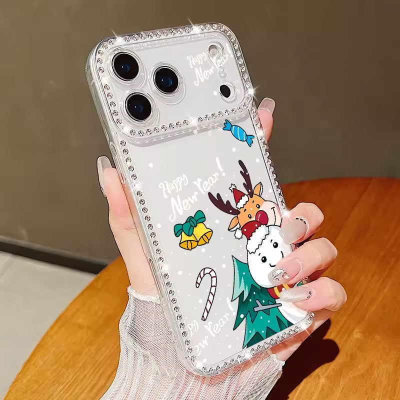 For iPhone 17 Pro Max Case Christmas  Santa Claus Diamond Cover For -AX