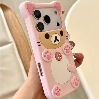 Cartoon Bear Soft Silicone Case for IPhone 17  Pro Max  Women Girl Funny Phone Cover -AX