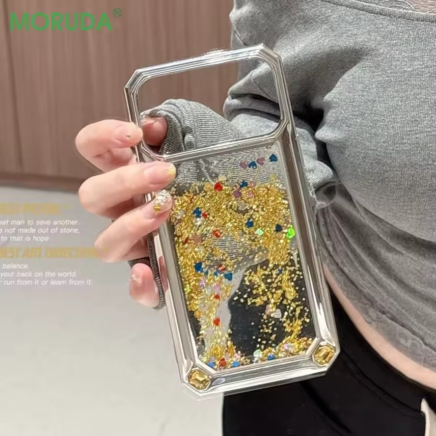 17 ProMax Flowing Sand Phone Case For  Glitter Quicksand Airbag Drop Protection Shell -AX