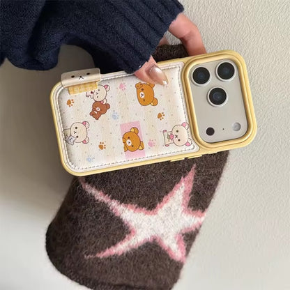 Fashion Cute bear Phone Case For iPhone 17 Pro  Max Back Cover Shockproof Embroidered bear -AX