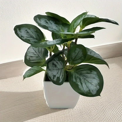 4/ Set, Mini Fake Flower Pot, White Flower Pot Small Fake Plant, Suitable For Desk Bathroom Bedroom Green Decoration, Spring And Summer Decoration St. Patrick's Day Easter Decoration, Beauty Room Decoration