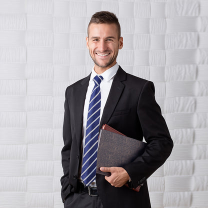 AUSKY 6pcs Men's Adjustable Pre-Tied Neckties with Easy Zipper Closure