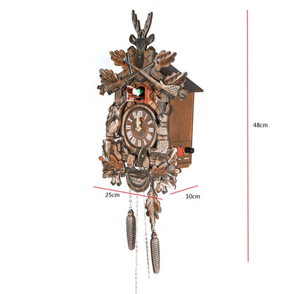 1pc GDRASUYA10 Vintage German Black Forest Handcrafted Pine Wood Cuckoo Clock