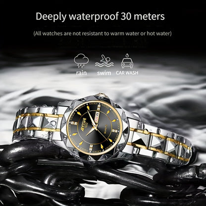 AIYISHI Ladies Business Casual Quartz Watch Waterproof Fashion Date Dial Luxury ARhinestone Analog Steel Strap Watch, Suitable For Halloween, Travel Dating Daily Wear