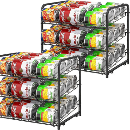 Can Holder For Pantry And Kitchen Cabinets - Large Capacity Metal Wire Canned Organizer For Food - - Can Rack With Adjustable Dividers Holds Up To 84 Cans For Countertop, Ideal Kitchen Organizer - Avilable In 3/4/7 Tier Buy Two Get More Discounts