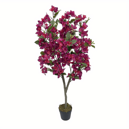 3.94ft Lifelike Artificial Bougainvillea Tree with Real Touch Leaves - Vibrant Pink Flowers, Ideal for Home Decor and Photography Studio Atmosphere, Artificial Floral Tree for Home Decor