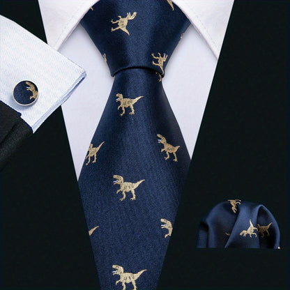 4pcs/set Men's Tie, Handkerchief And Cufflinks..