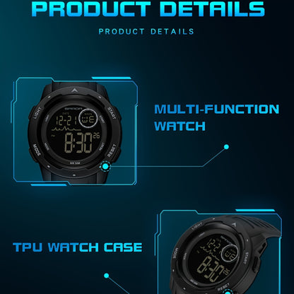 Men's Digital Watch - Sports Watches Tactical Military Stopwatch Alarm 12/24H Outdoor Mens Wristwatch for Running - Durable Stainless Steel & Silicone - For Active Men - Ideal for Sports & Outdoor Activities - Great Gift for Adventurers